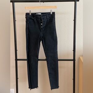 Abercrombie and Fitch Super Skinny Ankle High Rise 27 4 Regular Stretch Raw Hem